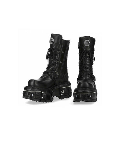 New High-Top Buckled Gothic Boots