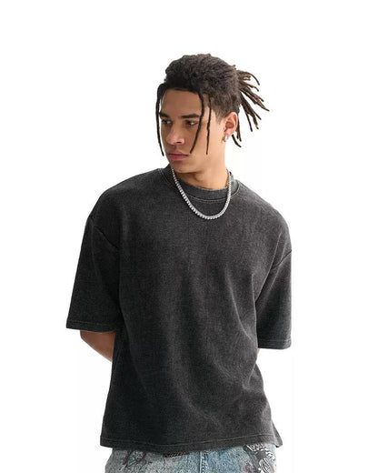 New Vintage Waffle Washed Short Sleeve T-Shirt
