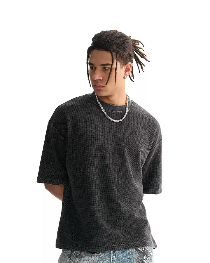 New Vintage Waffle Washed Short Sleeve T-Shirt