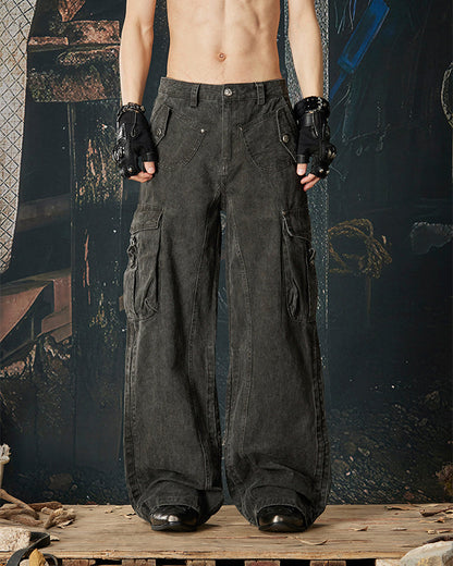 Side Drawstring Pleated Design Long Pants