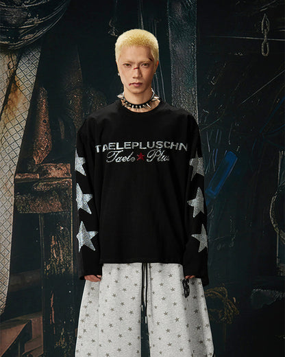 Rhinestone Star Graphic Long Sleeve Shirt