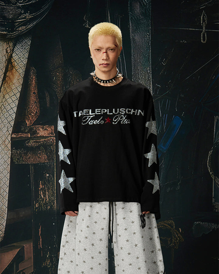 Rhinestone Star Graphic Long Sleeve Shirt