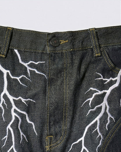 LIGHTNING Series | Double-Sided Embroidery Raw Denim