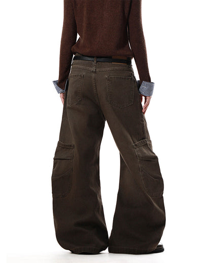 Vintage Washed Cargo Wide-Leg Scimitar Pants