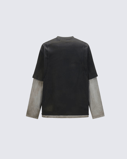 Layered Look Washed Long Sleeve Tee
