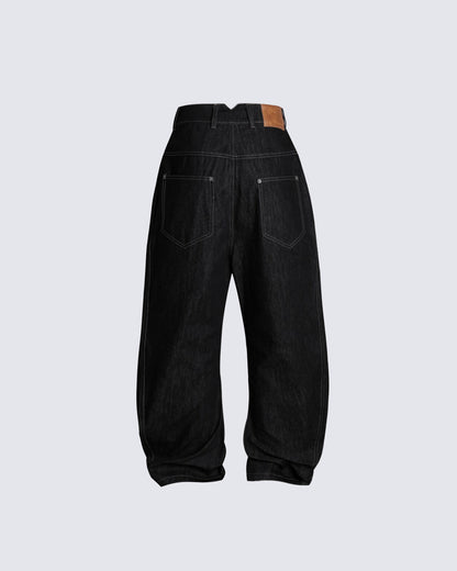 Vintage Multi-Button Denim Pants