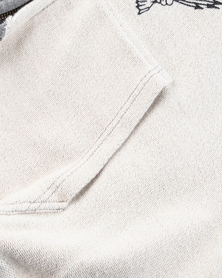 Design Contrast Patchwork Hooded Sweatshirt