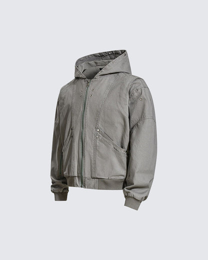 Autumn High Street Washed Hooded Jacket