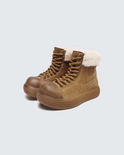 Thick-Soled Plush-Lined Couple Short Boots