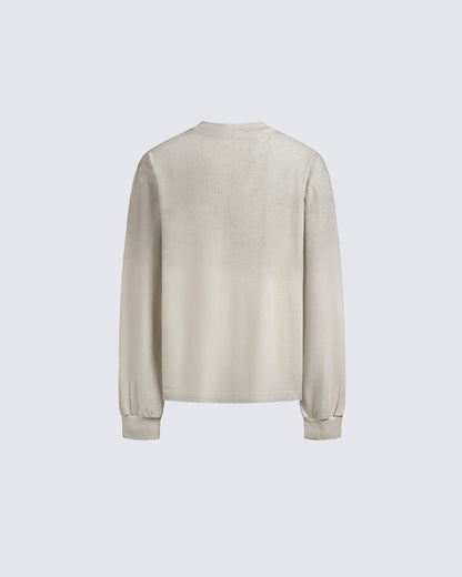 Vintage Distressed Washed Long Sleeve T-Shirt