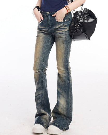 American Vintage Whiskered Flared Jeans