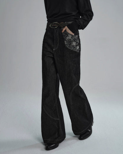 American High Street Flared Black Jeans