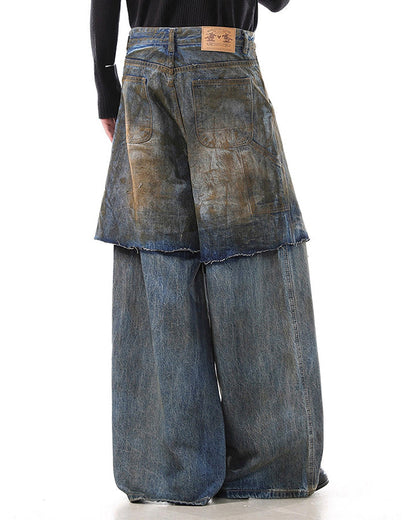 Vintage Split-Cut Denim Jeans