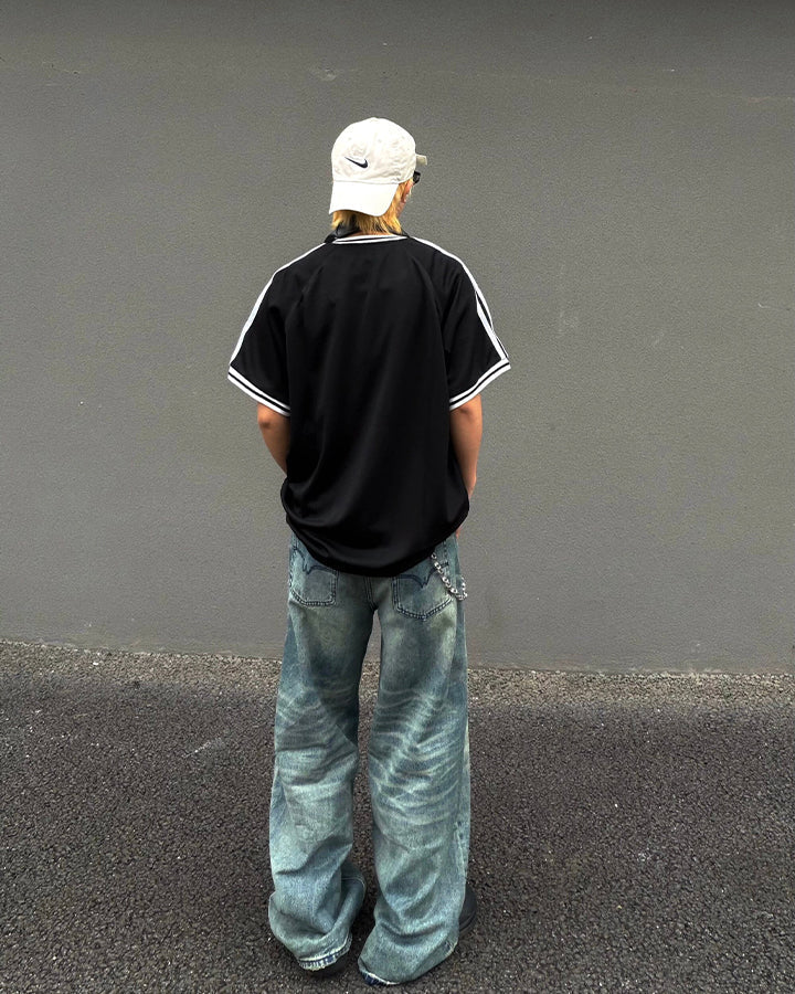 Vintage Washed Straight-Leg Jeans