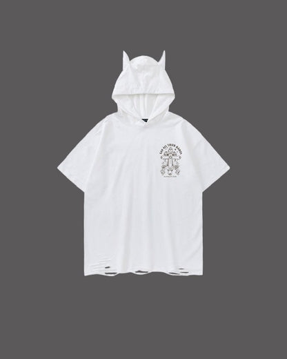 American Vintage Printed Hooded T-shirt