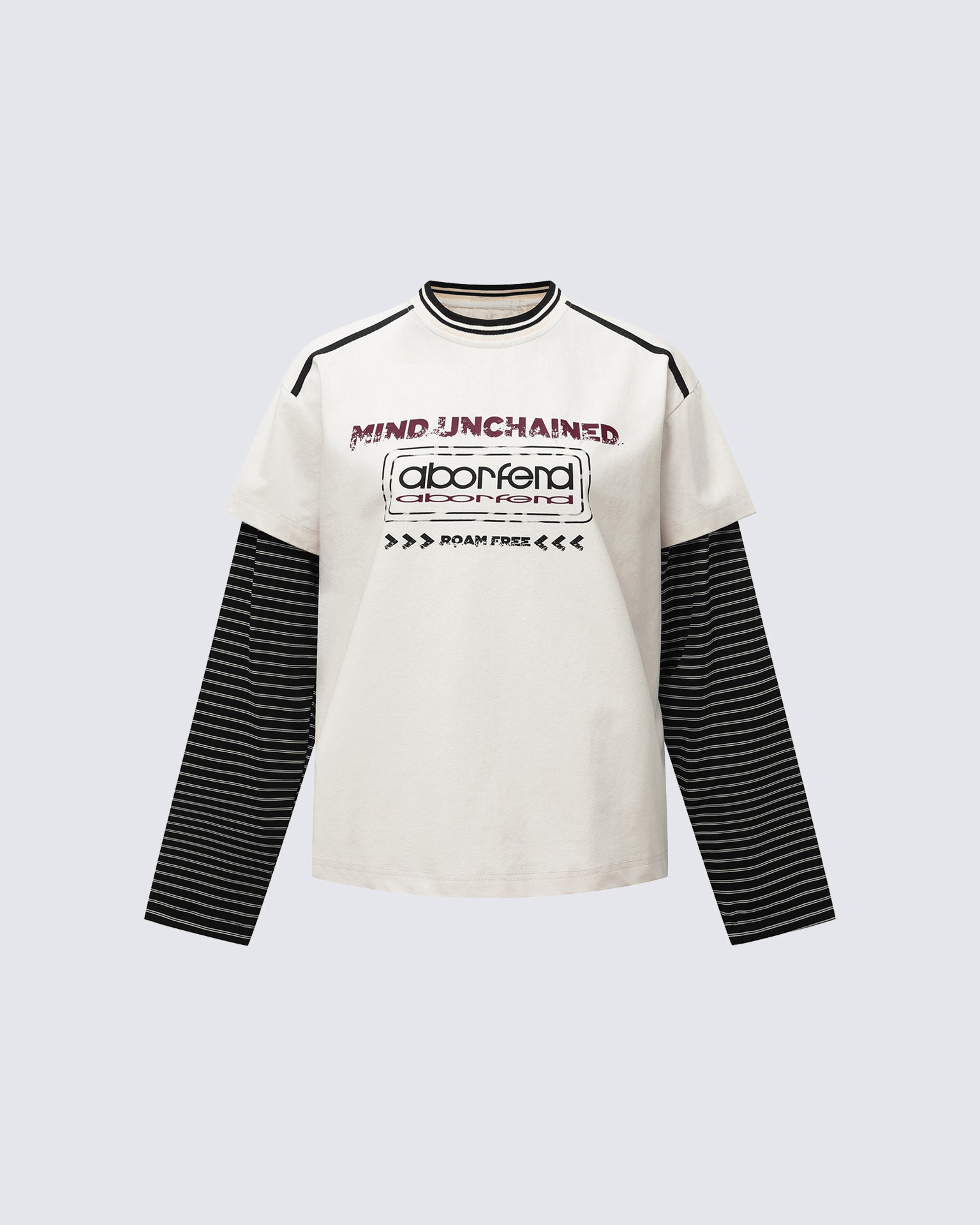 Fake Two-Piece Printed Long Sleeve T-Shirt