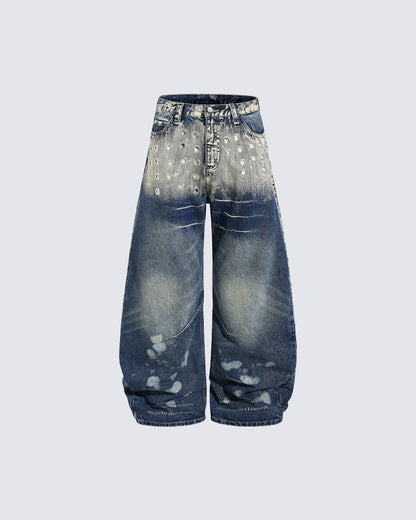 American Punk Metal Blade Denim Pants