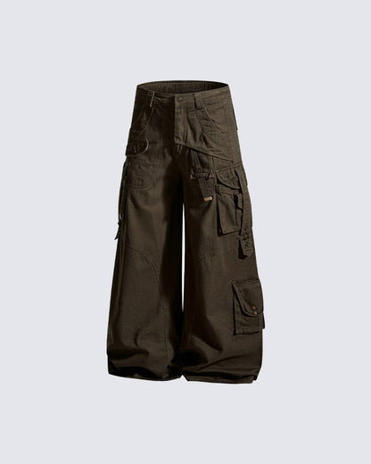 New Solid Color  Multi-Pocket Cargo Pants