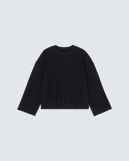 Minimal Ribbed Long Sleeve T-Shirt