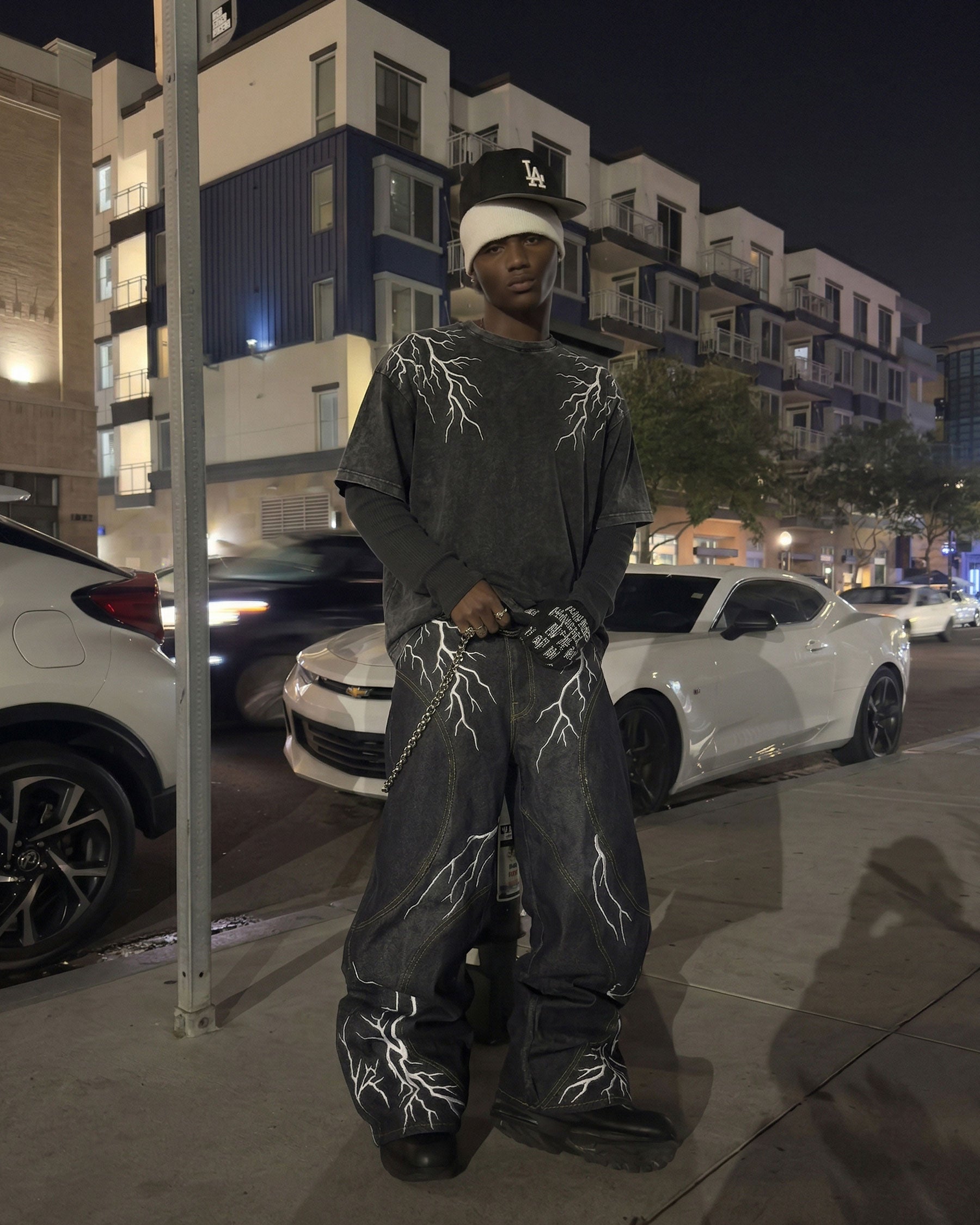 LIGHTNING Series | Double-Sided Embroidery Raw Denim