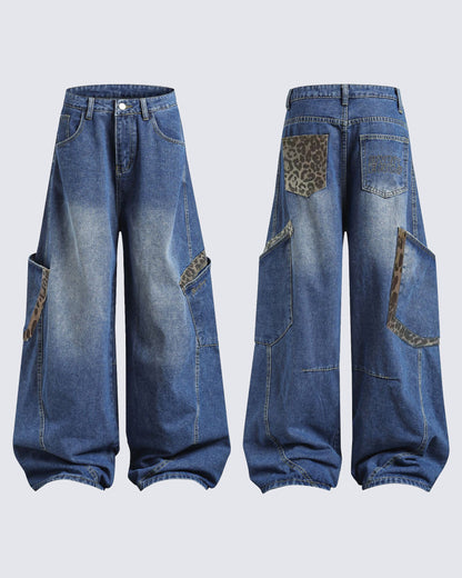 Oversized Denim Cargo Pants