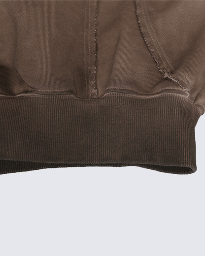 Paneled Stitch Line Zip-Up Hoodie