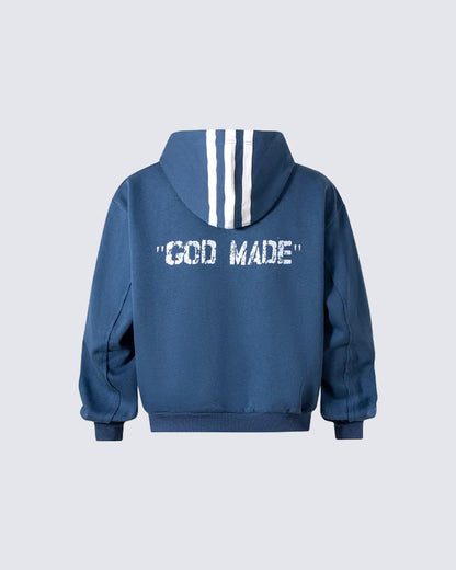 New Punk Stripe Hooded Sweatshirt