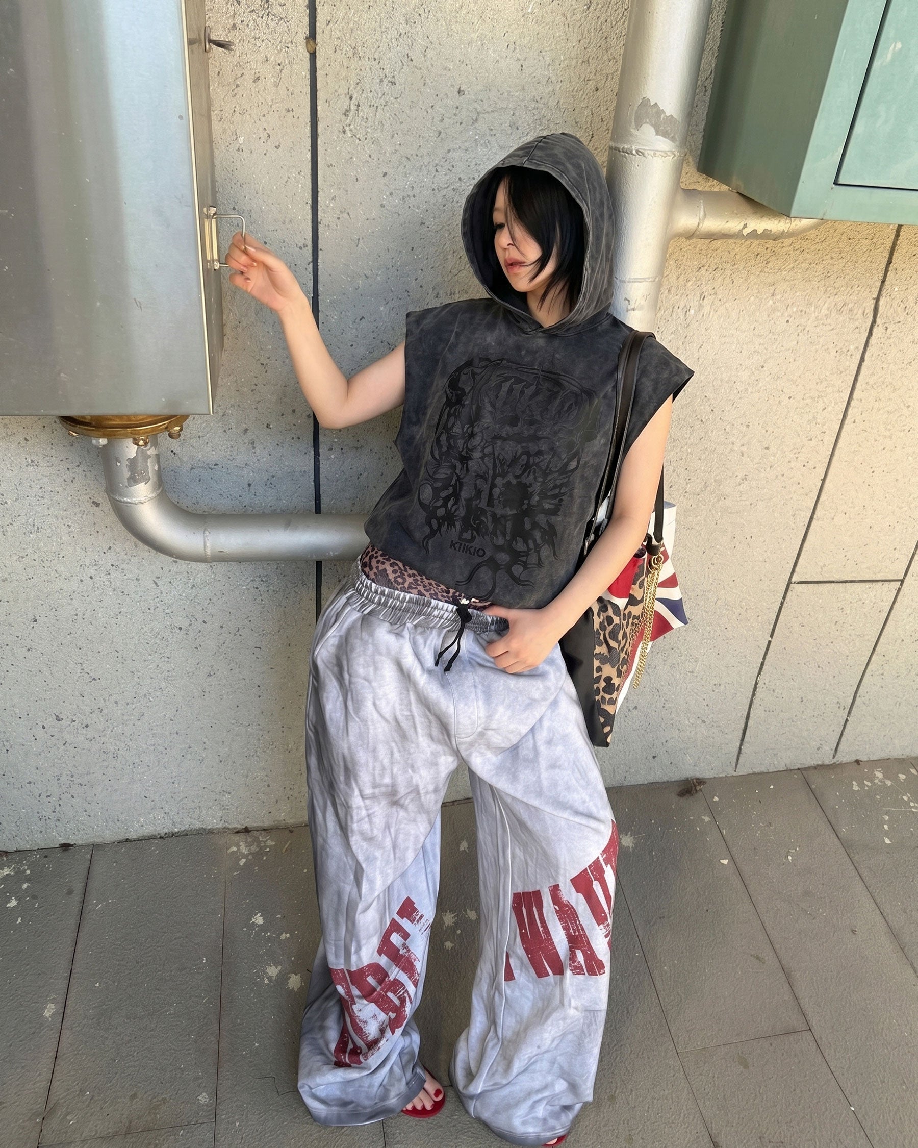 KIIKIO-New Washed Hooded Sleeveless Top