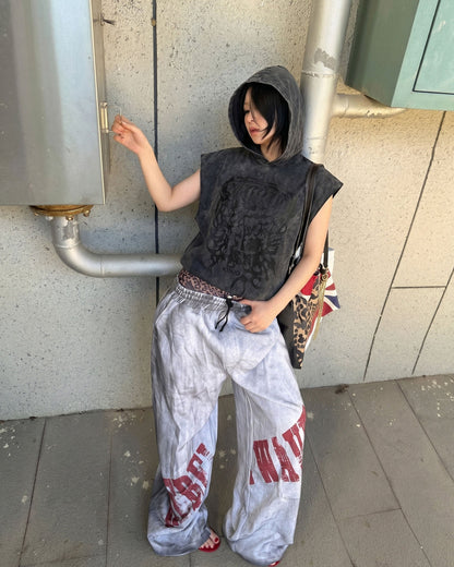KIIKIO-New Washed Hooded Sleeveless Top