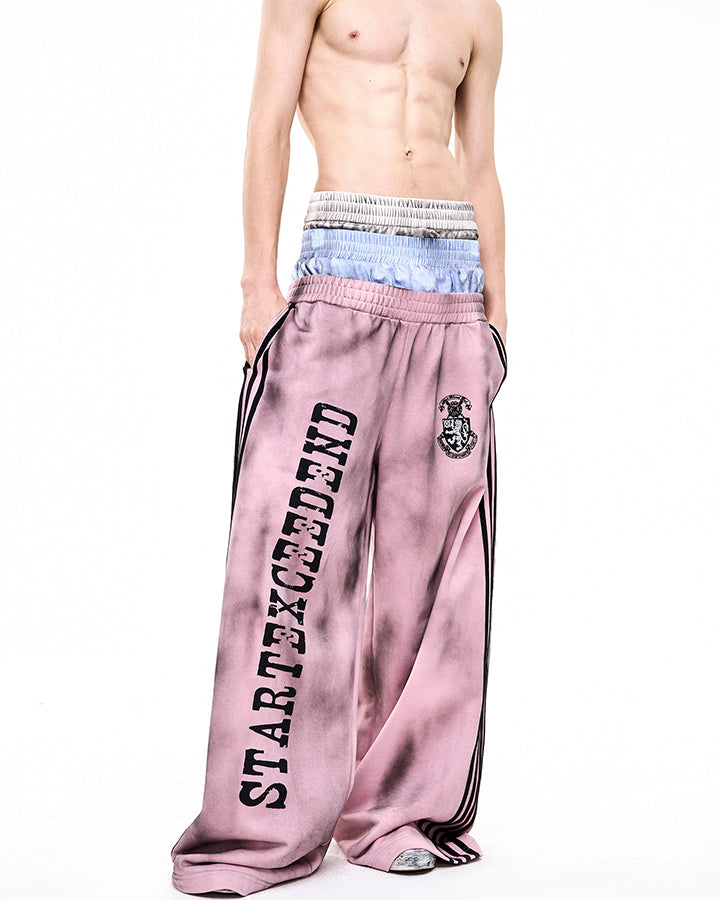Double-Layer High Street Wide-Leg Pants