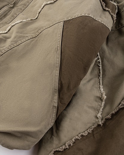 Deconstructed Patchwork Hooded Jacket