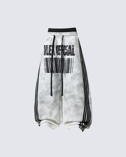 Double Waist Washed Side Stripe Sweatpants