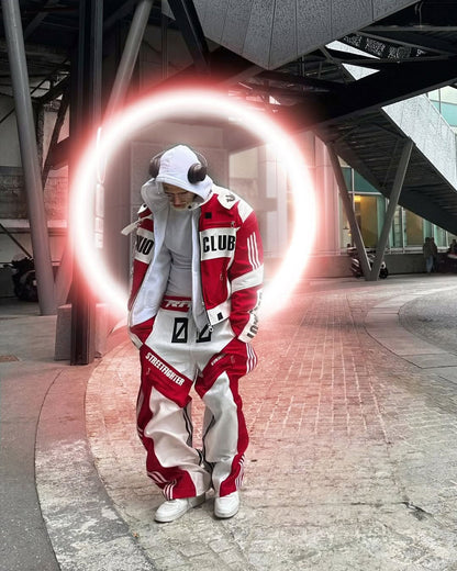 KIIKIO Racing Style Graphic Oversized Jacket
