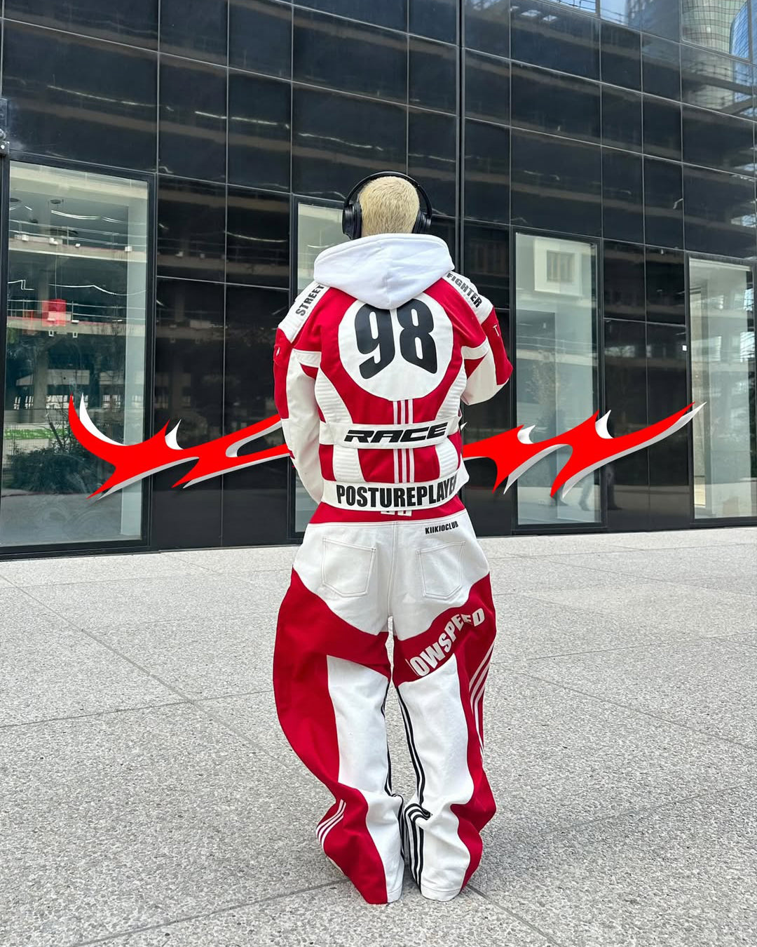 KIIKIO Racing Style Graphic Oversized Jacket