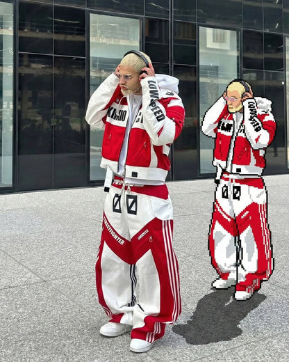 KIIKIO Racing Style Graphic Oversized Jacket