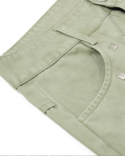 American Street Studded Wide-Leg Cargo Pants