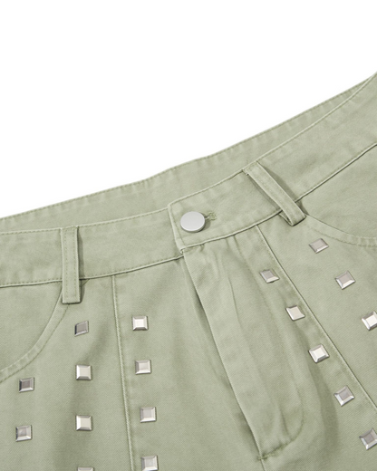 American Street Studded Wide-Leg Cargo Pants