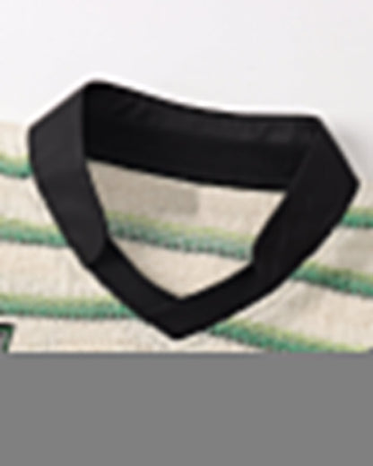 Striped Number Graphic Sport Jersey Tee