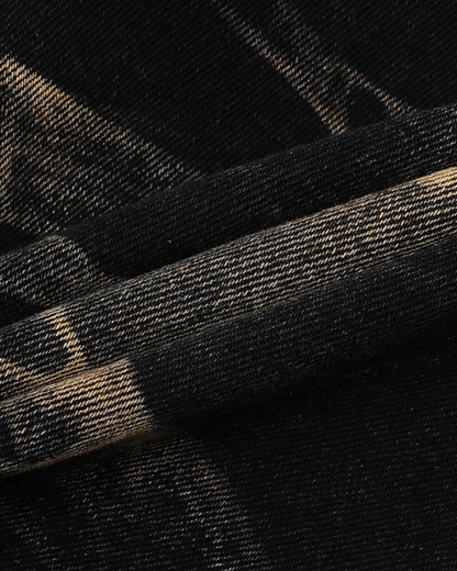 Vintage Washed Shadow Print Short Sleeve Shirt