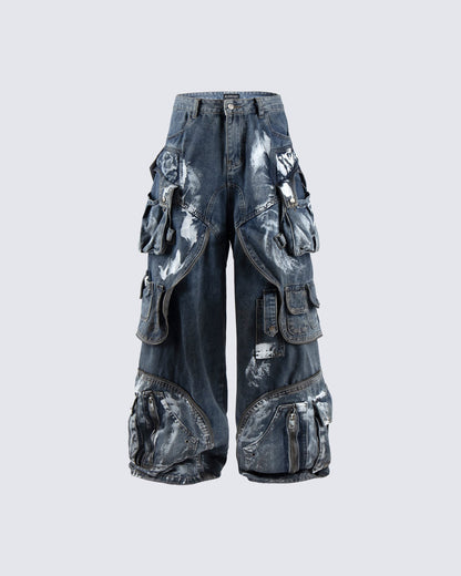New Washed Multi-Pocket Street Cargo Pants