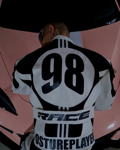 KIIKIO Racing Style Graphic Oversized Jacket