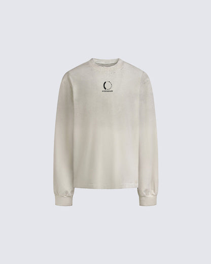 Distressed Crewneck Long Sleeve T-Shirt
