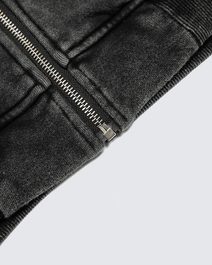 Vintage Washed Zip-Up Hoodie