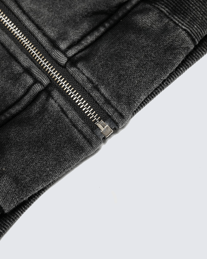Vintage Washed Zip-Up Hoodie