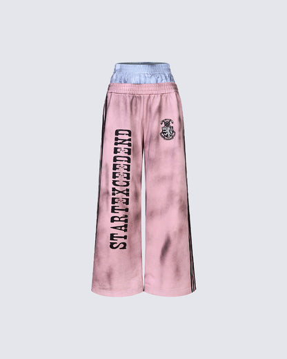 Double-Layer High Street Wide-Leg Pants