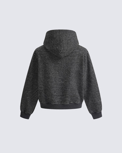 American High-Street Striped Hooded Sweatshirt