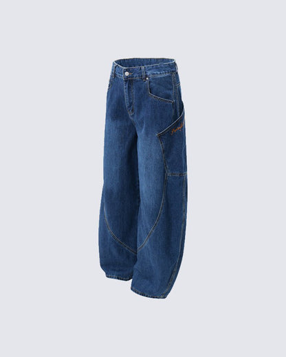 Large Pocket Curved Jeans