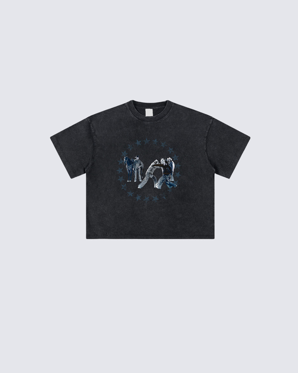 Vintage Star Ring Cowboy Graphic Washed Tee