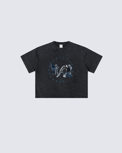 Vintage Star Ring Cowboy Graphic Washed Tee