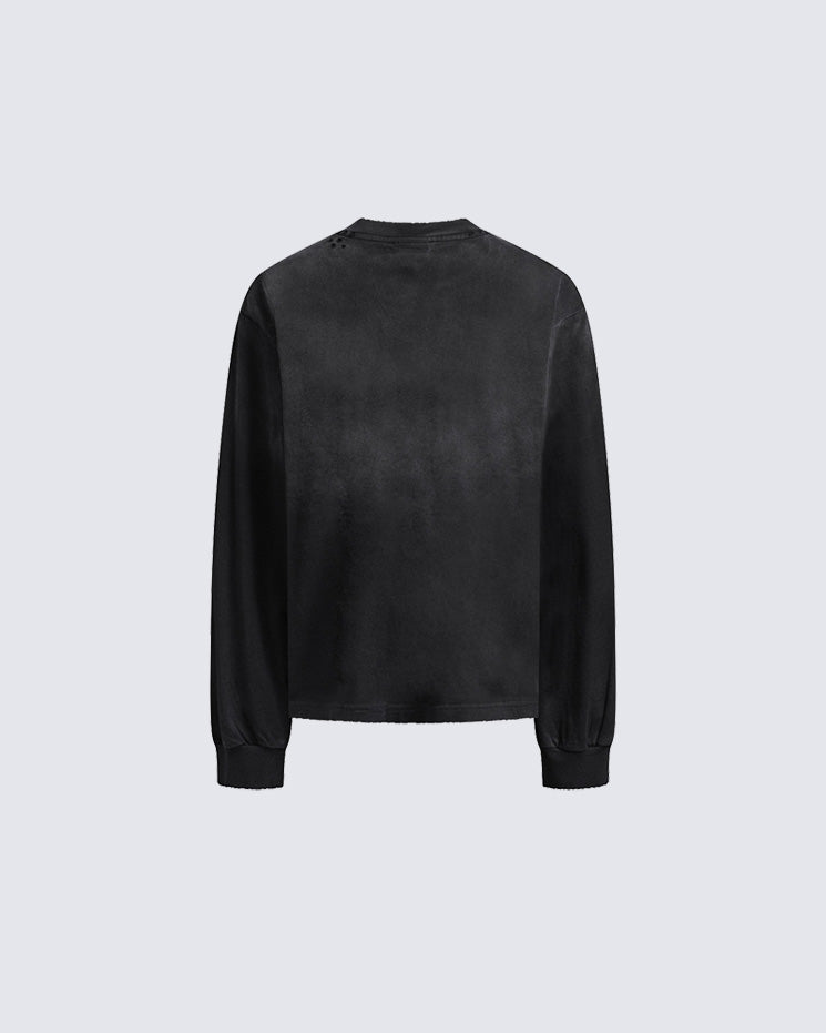 Gothic Letter Graffiti Long Sleeve T-Shirt